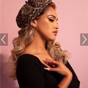 Vixen by Micheline Pitt Leopard Print Beret